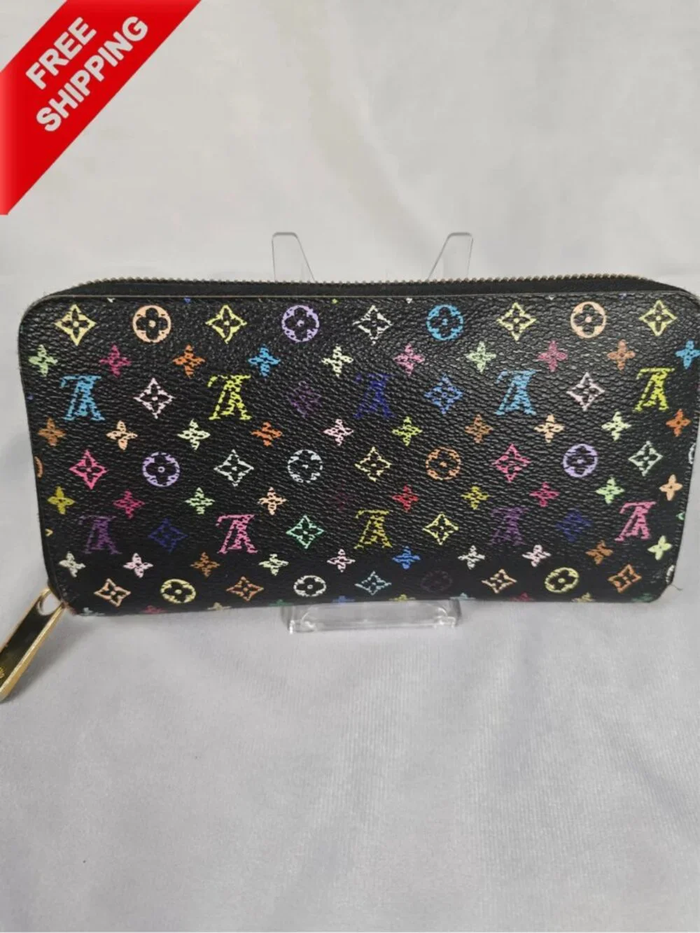 Louis Vuitton Murakami Black Zippy Wallet